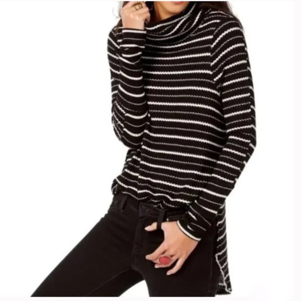 We The Free Black Striped Top